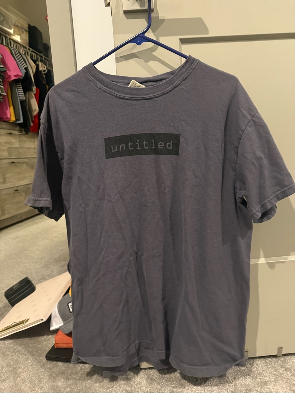 Comfort Colors Slate Blue 'untitled' Graphic Tee